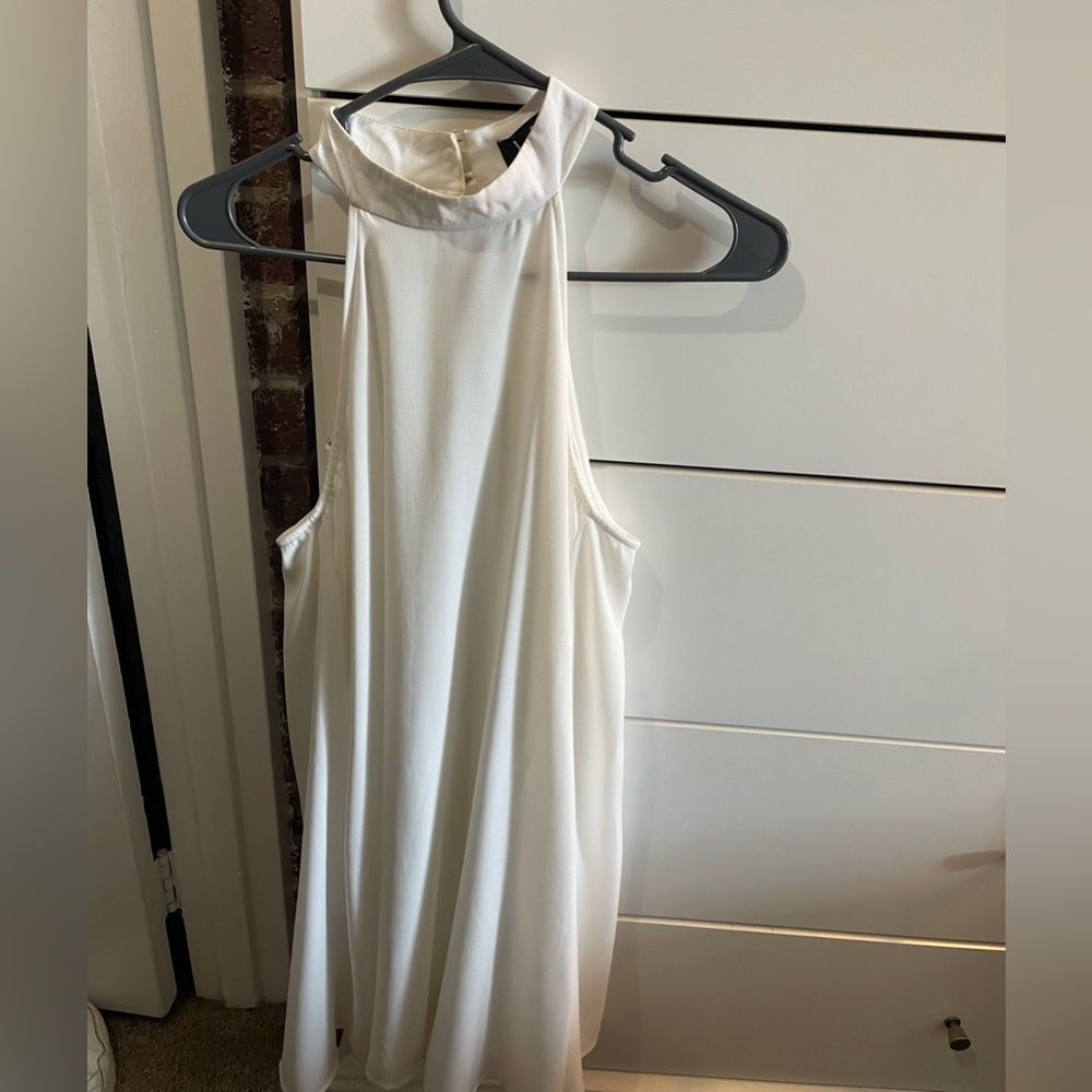 Lulus high neck white flowy dress